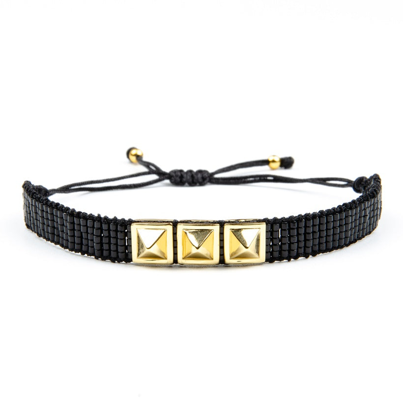 Black & Gold LOVE Bracelet Set