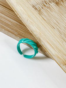 Enamel Spiral Adjustable Ring